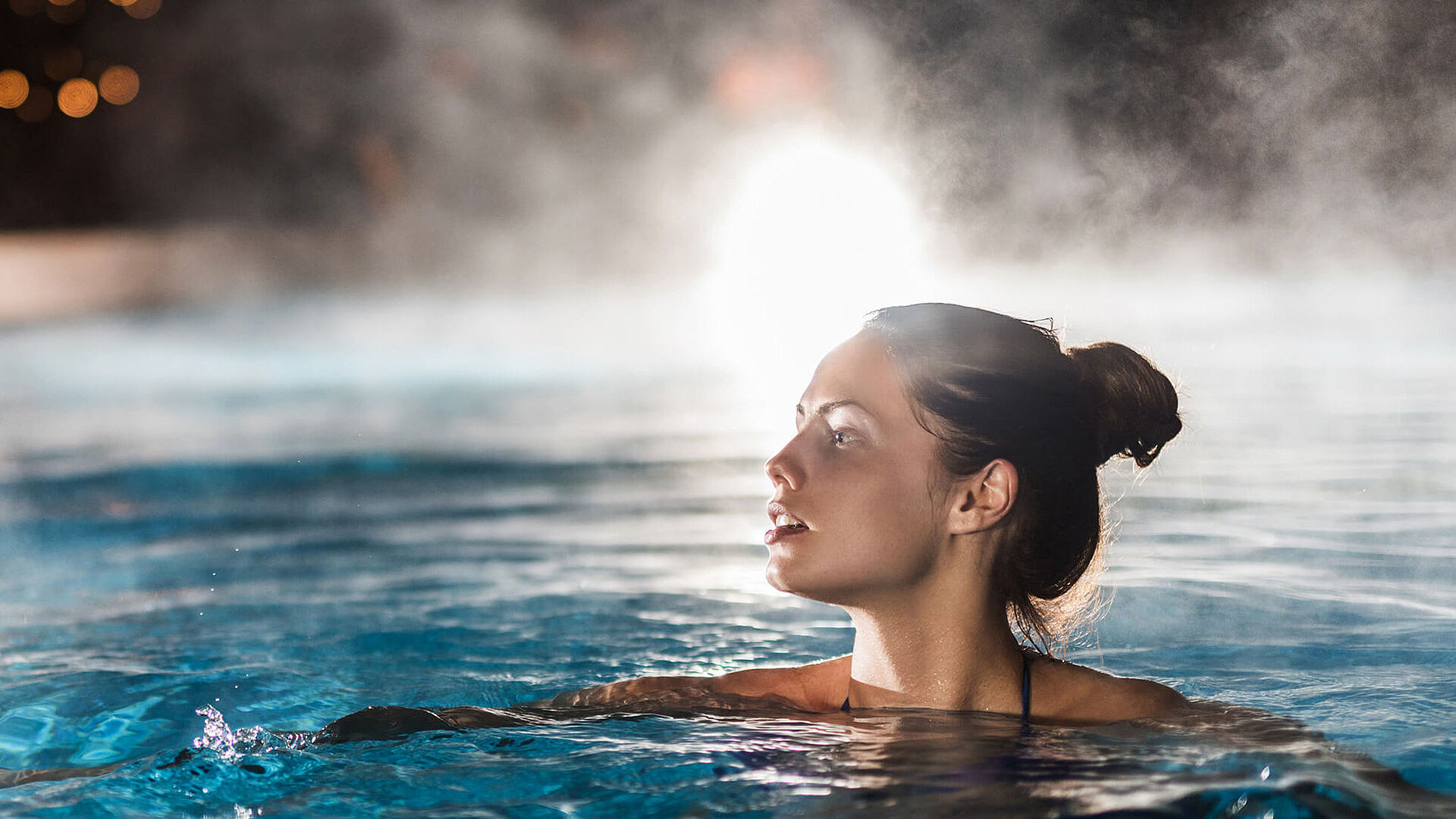 Lichtermeer im Dünenbad im Strandhotel